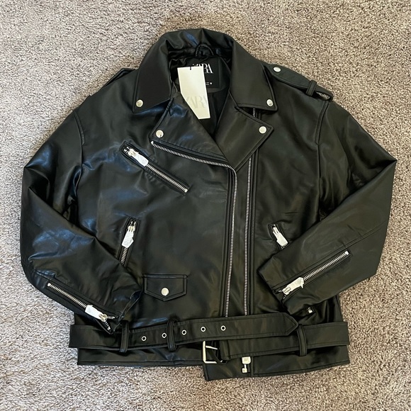 Zara Oversized Faux Leather Jacket - Picture 5 of 10